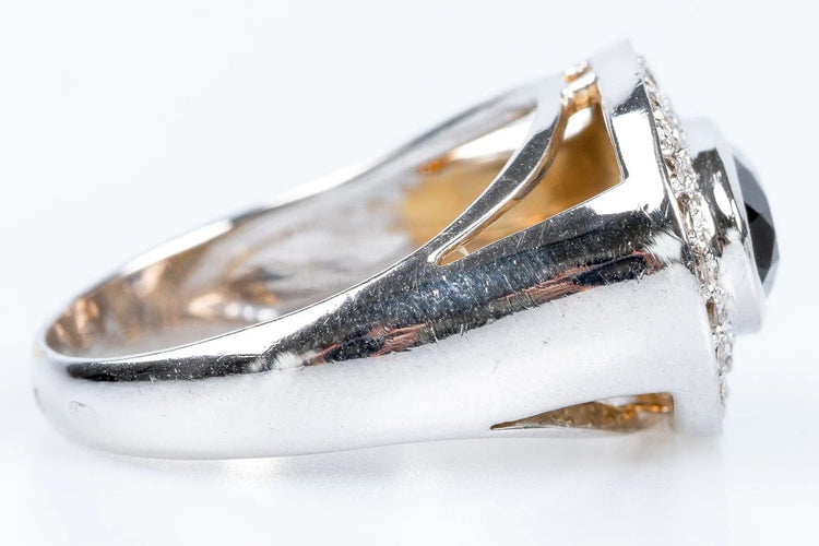 Bague 56 Bague en or jaune 18 carats au quartz fumé et diamants 58 Facettes 111-184737-36