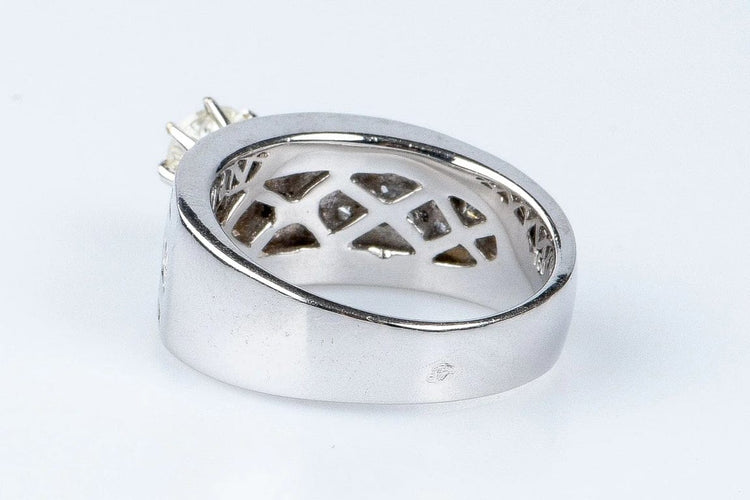 Bague 54 Bague solitaire en or blanc 18 carats avec diamants 0,45 ct 58 Facettes BG-14141-96