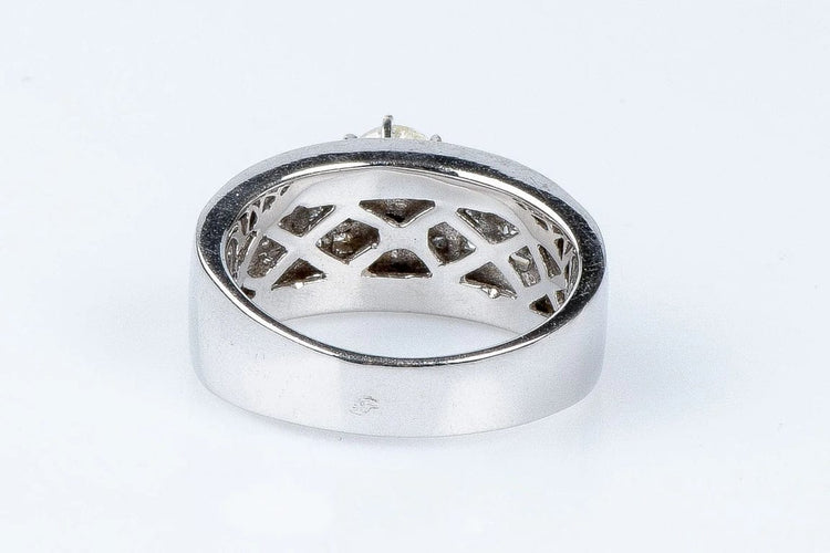 Bague 54 Bague solitaire en or blanc 18 carats avec diamants 0,45 ct 58 Facettes BG-14141-96