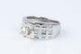 Bague 54 Bague solitaire en or blanc 18 carats avec diamants 0,45 ct 58 Facettes BG-14141-96
