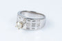 Bague 54 Bague solitaire en or blanc 18 carats avec diamants 0,45 ct 58 Facettes BG-14141-96