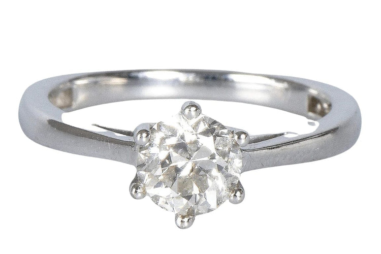 Bague 53 Bague solitaire en or blanc 18 carats avec diamant 0,85 ct 58 Facettes J5330495534-AIG6