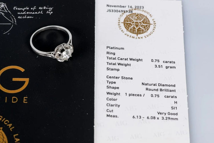 Bague 55 Bague solitaire en or blanc 18 carats avec diamant 0,75 ct 58 Facettes J5330495938-AIG6