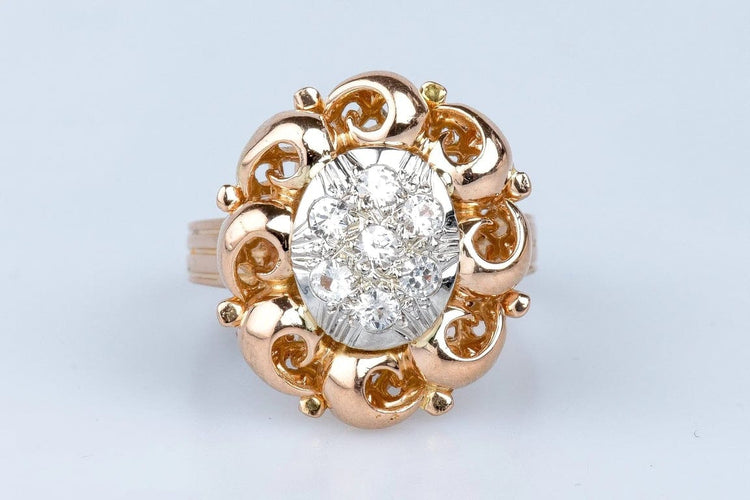 Bague 53 Bague en or rose 18 ct avec diamants 58 Facettes BGROSDCC879