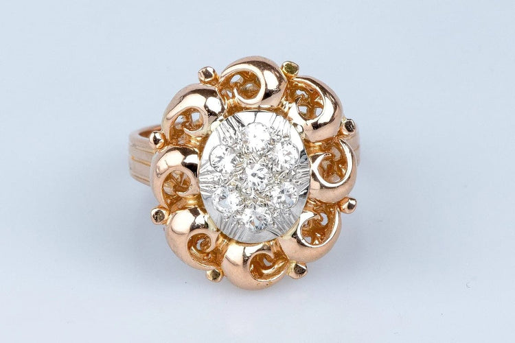 Bague 53 Bague en or rose 18 ct avec diamants 58 Facettes BGROSDCC879