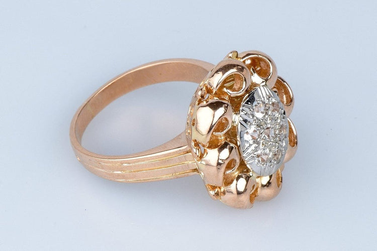 Bague 53 Bague en or rose 18 ct avec diamants 58 Facettes BGROSDCC879