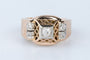Bague 56 Bague en or rose 18 carats avec diamants 58 Facettes BGTKCC870