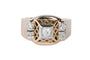 Bague 56 Bague en or rose 18 carats avec diamants 58 Facettes BGTKCC870