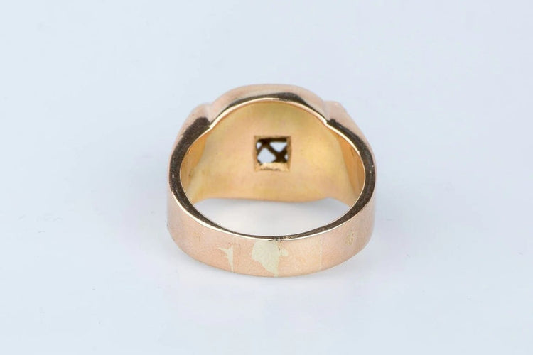 Bague 56 Bague en or rose 18 carats avec diamants 58 Facettes BGTKCC870