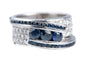 Bague 50 Bague en or blanc 18 carats avec saphirs et diamants 1,65 ct 58 Facettes BGADOC405-107