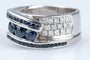 Bague 50 Bague en or blanc 18 carats avec saphirs et diamants 1,65 ct 58 Facettes BGADOC405-107