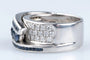 Bague 50 Bague en or blanc 18 carats avec saphirs et diamants 1,65 ct 58 Facettes BGADOC405-107