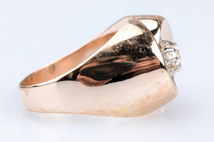 Bague 59 Bague en or rose 18 carats avec diamant 0,20 ct 58 Facettes BGARTDECO020-107