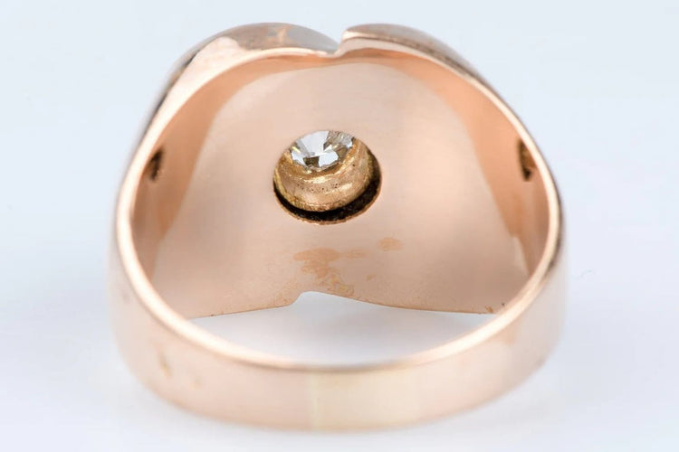 Bague 59 Bague en or rose 18 carats avec diamant 0,20 ct 58 Facettes BGARTDECO020-107