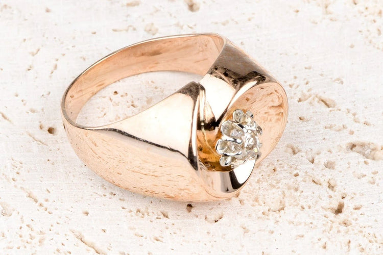 Bague 59 Bague en or rose 18 carats avec diamant 0,20 ct 58 Facettes BGARTDECO020-107