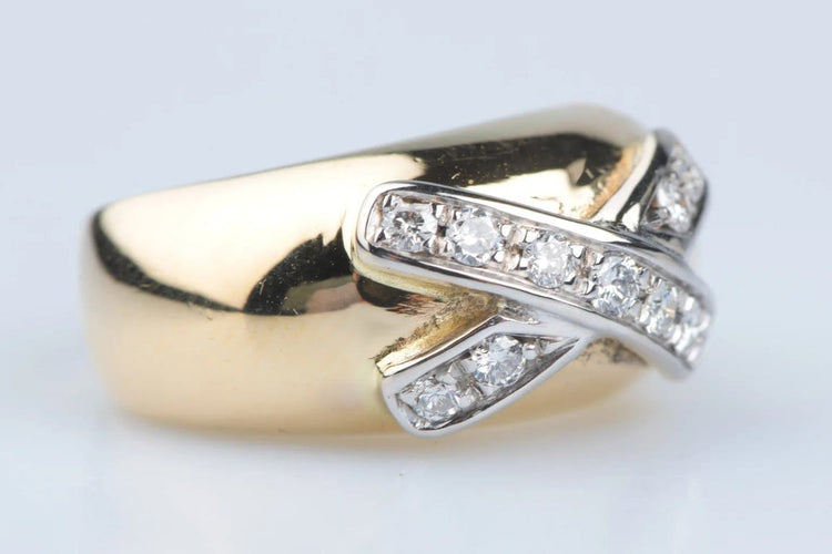 Bague 53 Bague croisée en or jaune 18 carats avec diamants 0,88 ct 58 Facettes BGDIAMCH-107