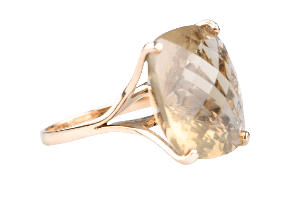 Bague 56 Bague cocktail en or jaune 18 carats avec citrine taille coussin 58 Facettes 400002-107