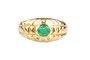 Bague 53 Bague gypsy vintage en or jaune, émeraude ovale et diamants 58 Facettes 413151299-107