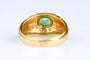 Bague 53 Bague gypsy vintage en or jaune, émeraude ovale et diamants 58 Facettes 413151299-107