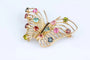 Broche Broche papillon vintage en or jaune 18 ct sertie de 14 pierres fines 58 Facettes BCPAP5342-107