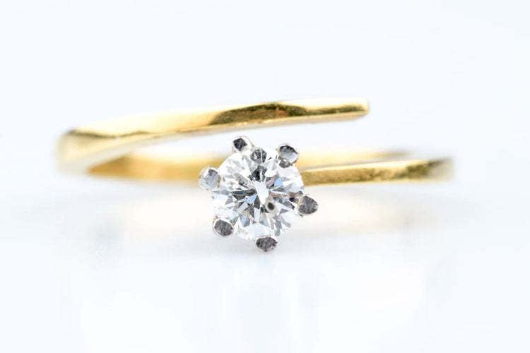 Bague 55 Bague solitaire diamant en or jaune 18 carats 58 Facettes BG-31200195-107