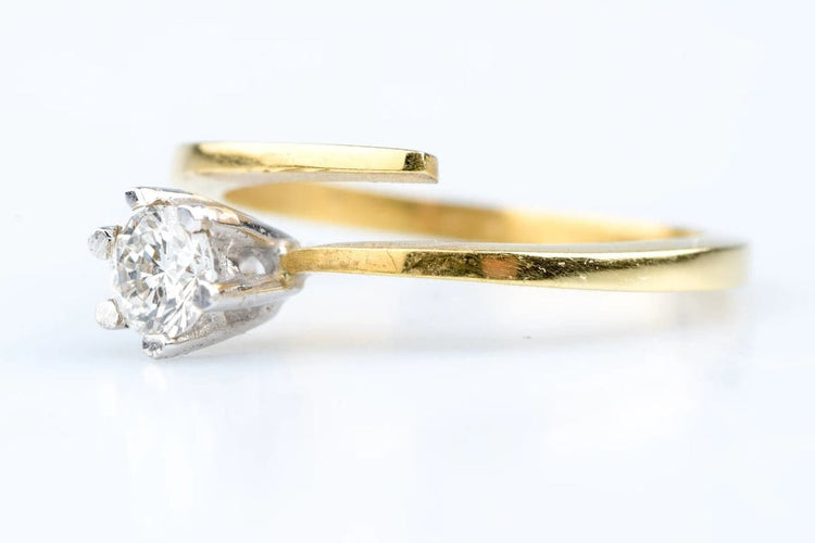 Bague 55 Bague solitaire diamant en or jaune 18 carats 58 Facettes BG-31200195-107