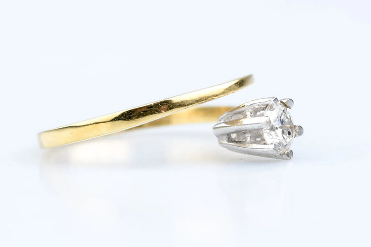 Bague 55 Bague solitaire diamant en or jaune 18 carats 58 Facettes BG-31200195-107