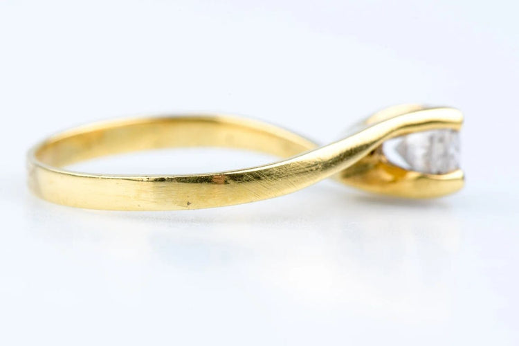 Bague 56 Bague solitaire diamant en or jaune 18 carats 58 Facettes BG31200146-107