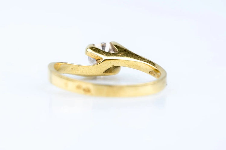 Bague 56 Bague solitaire diamant en or jaune 18 carats 58 Facettes BG31200146-107