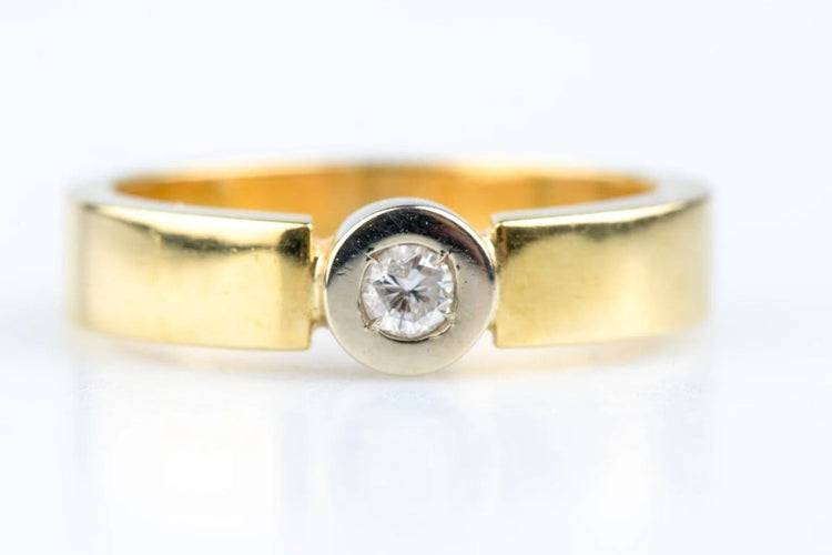 Bague 56 Bague diamant en or jaune 18 carats 58 Facettes BG-31200189-107