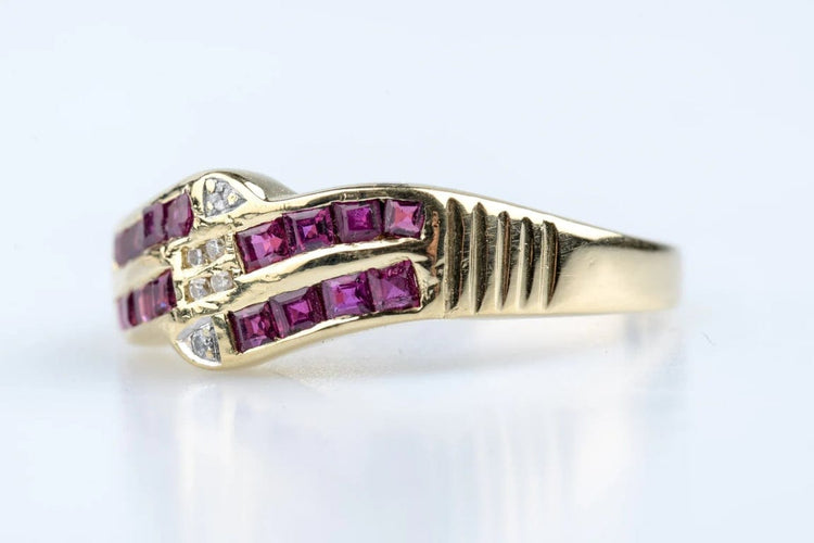 Bague 55 Bague rubis et diamants en or jaune 18 carats 58 Facettes BGRUCC1315-107