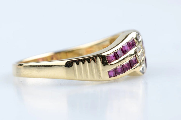 Bague 55 Bague rubis et diamants en or jaune 18 carats 58 Facettes BGRUCC1315-107