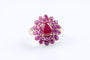 Bague 52 Bague fleur en or jaune 18K avec rubis 3,35 ct 58 Facettes BGRUBIOC583-107