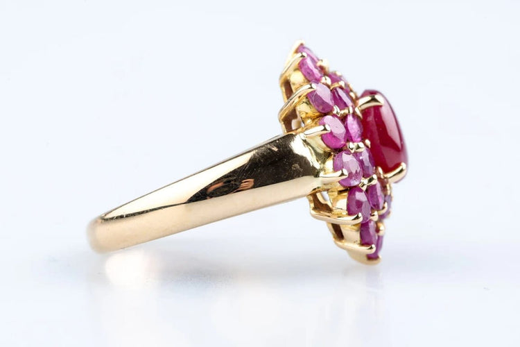 Bague 52 Bague fleur en or jaune 18K avec rubis 3,35 ct 58 Facettes BGRUBIOC583-107