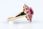 Bague 52 Bague fleur en or jaune 18K avec rubis 3,35 ct 58 Facettes BGRUBIOC583-107