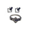 Bague 53 Parure - Bague et boucles d'oreilles en or blanc 18 carats saphirs et diamants 58 Facettes S186PE253