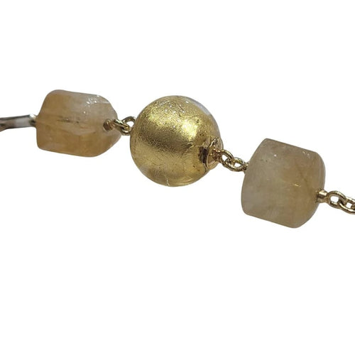 Collier Collier en or 18 carats et verre de Murano avec quartz 58 Facettes COVMA01