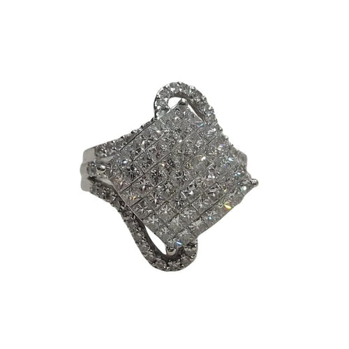 Bague 55 Bague en or blanc 18 carats et diamants 58 Facettes SMAM01