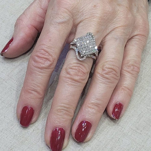 Bague 55 Bague en or blanc 18 carats et diamants 58 Facettes SMAM01