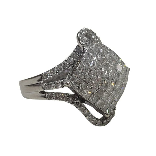 Bague 55 Bague en or blanc 18 carats et diamants 58 Facettes SMAM01