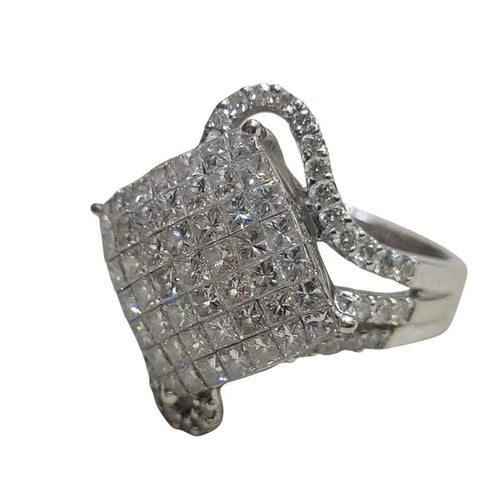 Bague 55 Bague en or blanc 18 carats et diamants 58 Facettes SMAM01