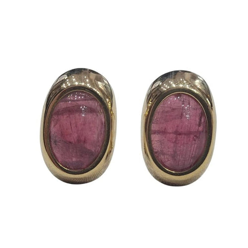 Boucles d'oreilles Boucles d'oreilles en or jaune 18 carats et tourmalines roses 58 Facettes PE723
