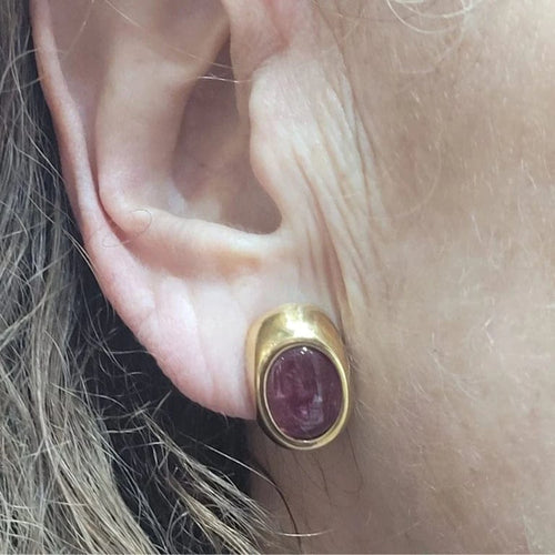 Boucles d'oreilles Boucles d'oreilles en or jaune 18 carats et tourmalines roses 58 Facettes PE723
