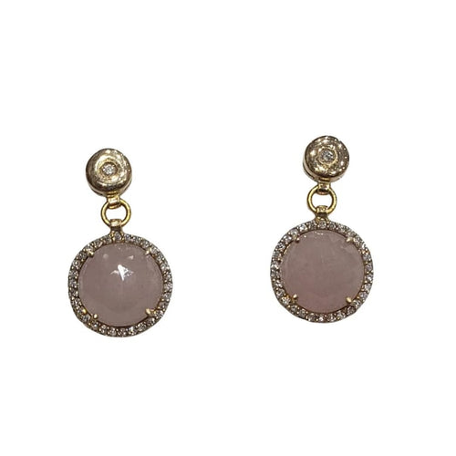 Boucles d'oreilles Boucles d'oreilles en or rose 18 carats avec saphirs et diamants 58 Facettes PE540