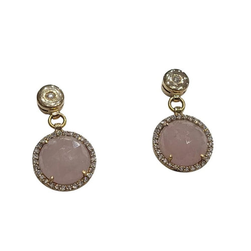 Boucles d'oreilles Boucles d'oreilles en or rose 18 carats avec saphirs et diamants 58 Facettes PE540