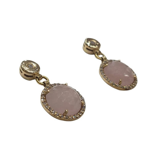 Boucles d'oreilles Boucles d'oreilles en or rose 18 carats avec saphirs et diamants 58 Facettes PE540
