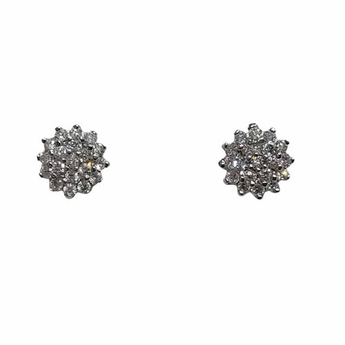 Boucles d'oreilles Boucles d’oreilles en or blanc 18 carats et diamants 58 Facettes PE551