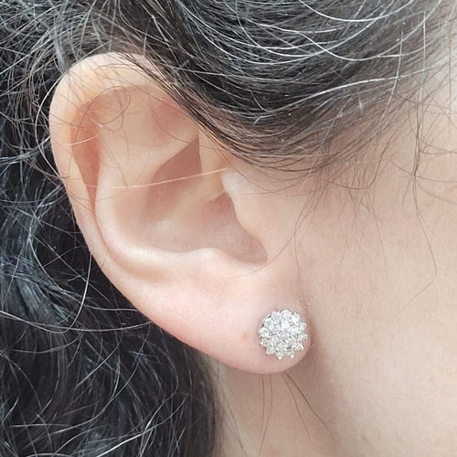 Boucles d'oreilles Boucles d’oreilles en or blanc 18 carats et diamants 58 Facettes PE551