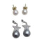 Boucles d'oreilles Boucles d'oreilles en perles avec étoile en diamants en or blanc et jaune 18 carats 58 Facettes PE238TA159