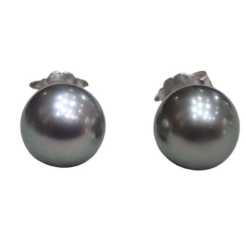 Boucles d'oreilles Boucles d’oreilles en perles de Tahiti en or blanc 18 carats 58 Facettes PE594
